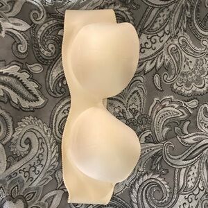 Elegant Cream Strapless Bra L